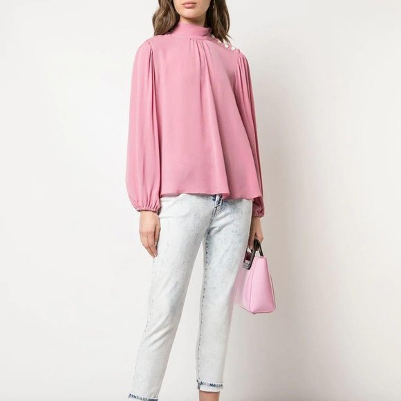 Robert Rodriguez Blush Pink Long Sleeve Blouse - Picture 1 of 5